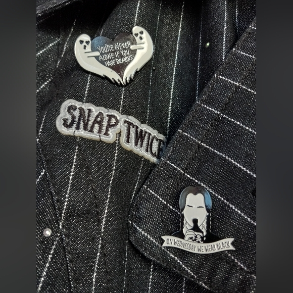 Wednesday Addams custom Rage pinstriped trench coat- SOLD@hosted store - Picture 5 of 16